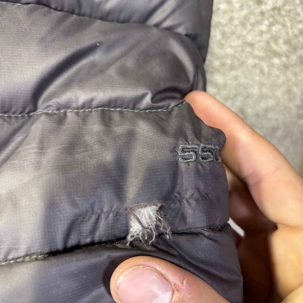 The North Face Jacket Womens Medium Gray 550 Down Hooded Long Puffer Parka Coat - Picture 10 of 11